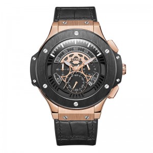 Baogela Hommes Montres Hommes Horloge de Luxe Marque Quartz Sport Montre Rose Χρονογραφία MONTRE-Bracelet Pour Hommes1910