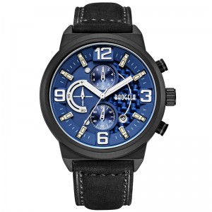 Baogela Men \\\\ Black Sports Quartz Παρακολουθήστε αναλογική μόδα αναλογική χρονική εμφάνιση