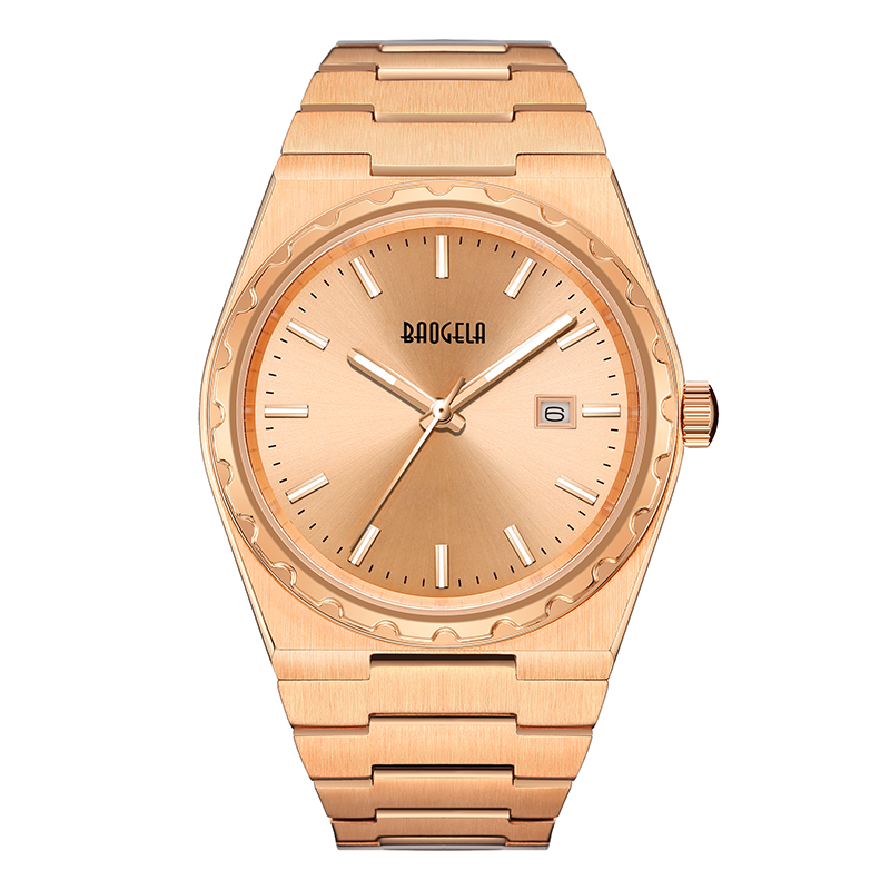 BAOGELA 40mm μάρκα All Gold Gold Steam Steel Men \\\\ Wristwatch Classic Business 50m Αδιάβροχη Ιαπωνία Κίνηση Quartz Watch for Men 22801