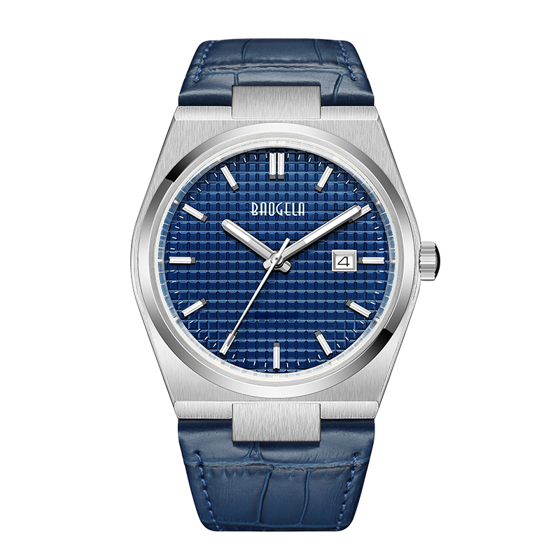 Baogela 40mm άνδρες επιχειρηματικά ρολόγια Quartz Sport Casual Genuine Leather Wristwatch 50tm Αδιάβροχο αρσενικό ρολόι Relogio Masculino 22802