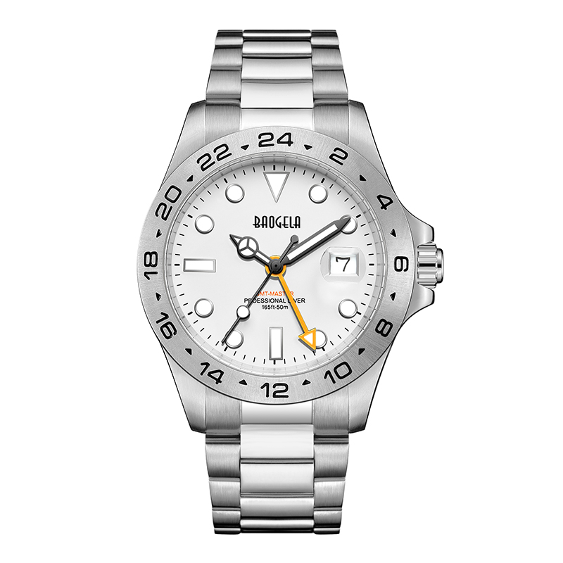 Baogela Men Luxury Watch 304 Ανοξείδωτο χάλυβα ελβετική κίνηση φωτεινή κλήση 50bar Ashion Business Relogio Masculino Wristwatch 22806