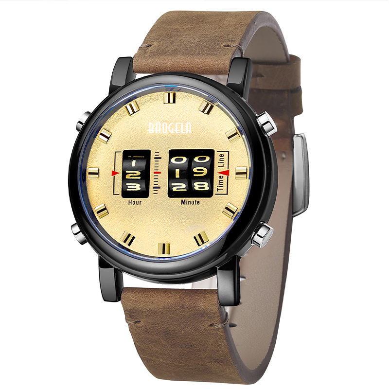 Baogela Fashion Men \\\\ roller Design Business Clock Men Quartz Watch Δερμάτινο αδιάβροχο Casual Sport Mens Watch Relogio Masculino 22703